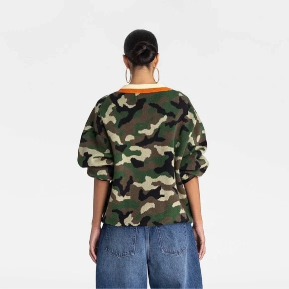 KBB by KAHLANA Women's 'The Slouchy Cardigan' - Olive Camo Size Small - Picture 2 of 11